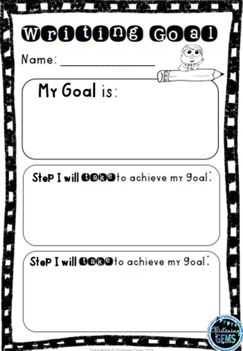 Goal Setting Goal Setting Sheets For Students First Day Of School