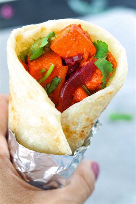 Paneer Tikka Kathi Rolls Spicy Indian Paneer Wraps That Spicy Chick