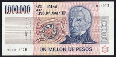 Argentina 1000000 Pesos Banknote 1983 General Jose De San Martinworld