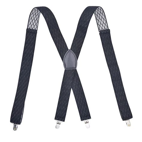 Buy Mens Suspender Leather X Back Braces 4 Clips Male