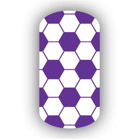 Soccer Nail Wraps Purple And White Hexagons
