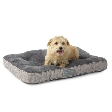 House Of Paws Grey Hessian And Plush Boxed Mattress Dog Bed Purrfectlyyappy