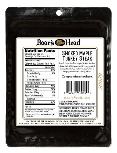 Boar S Head Smoked Maple Turkey Steak Oz Kroger