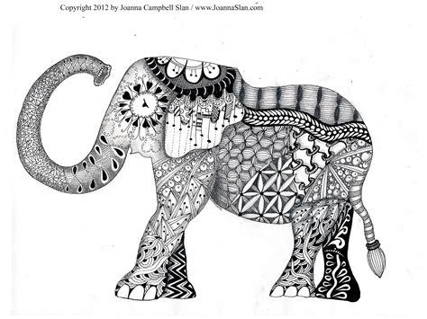 Unique Hard Elephant Coloring Pages Drawing Big