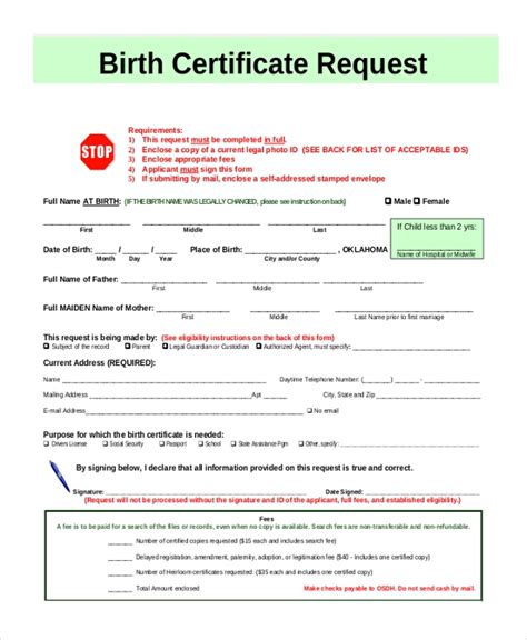 Birth Certificate Request From Louisiana