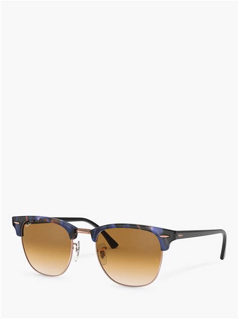 ray ban rb3016 men s classic clubmaster sunglasses spotted blue brown gradient at john lewis