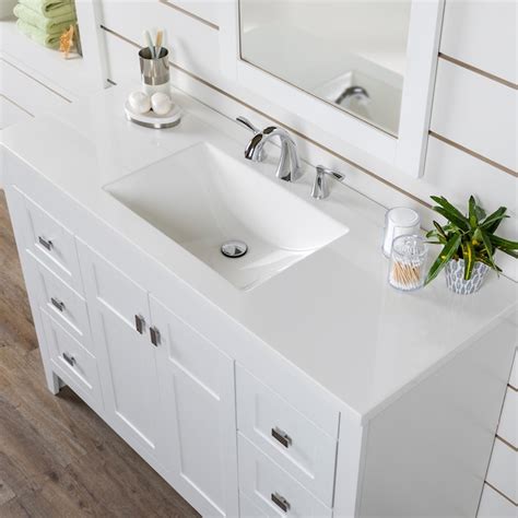 Diamond Now Brenton 48 In White Single Sink Bathroom Vanity With White Cultured Marble Top In