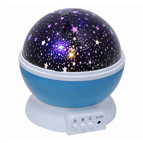 Novelty 360 Rotating Round Night Light Projector Lamp Star