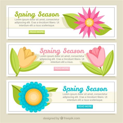 Free Vector Set Of Flower Banners