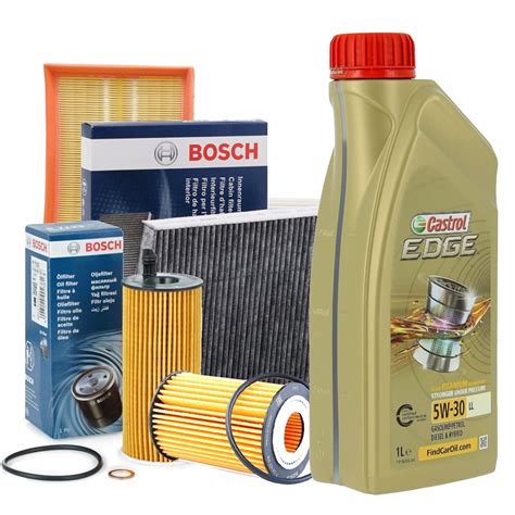 Kit Tagliando Olio Castrol Edge 5w30 5lt 4 Filtri Bosch Vw Golf Vii 7 1