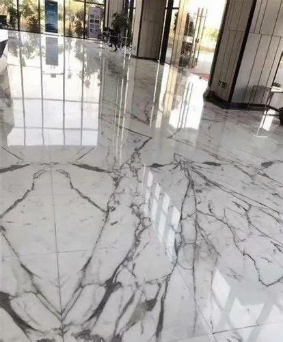 White Statuario Marble Application Area Flooring Thickness 15 20 Mm