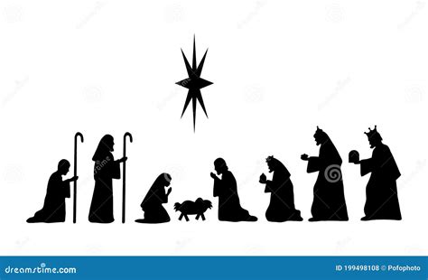 Nativity Scene Silhouette Vector Illustration 199498108