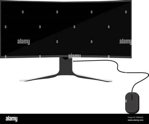 Curved Monitor Illustration Vector On White Background Stock Vector