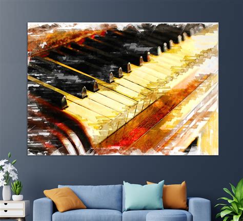 Abstract Piano Wall Art Piano Canvas Print Piano Painting Etsy