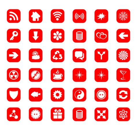 Red Computer Icons Psd Set Free Download