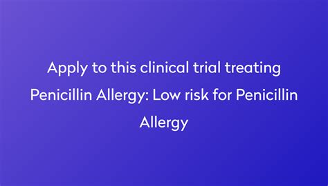 Low Risk For Penicillin Allergy Clinical Trial 2024 Power