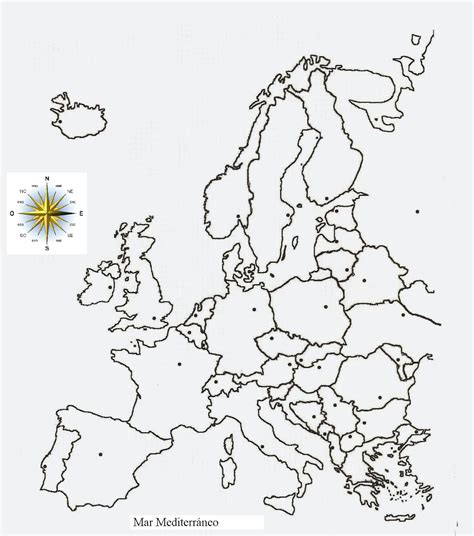 Europa División Política Mapa Mudo Mapas