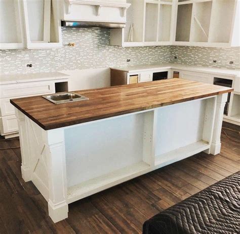 Butcher Block In 2020 White Cabinets With Granite Butcher Block