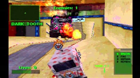 Twisted Metal 2 World Tour Dark Tooth Boss Fight And Sweet Tooth