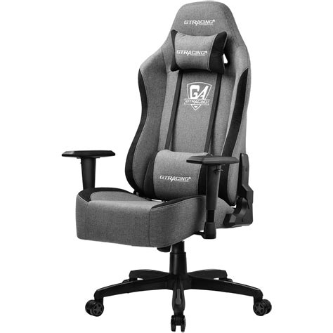 Gtplayer Gaming Chair Fabric Adjustable Reclining Office Chair Gray