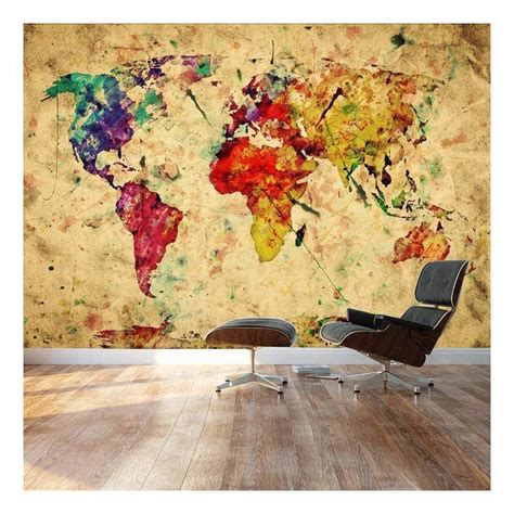 Wall26 Vintage World Map Peel And Stick Wallpaper 66x96 Inches