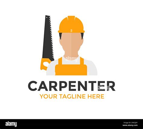 Hard Working Professional Carpenter Logo Design Person Profile Avatar