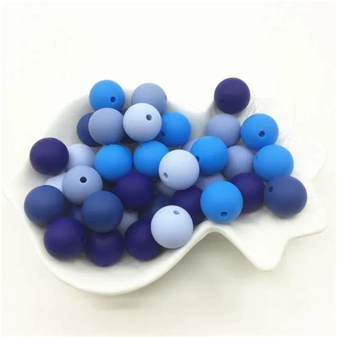 100 Pcs 15mm Round Loose Silicone Boy Colors Beads For Teething