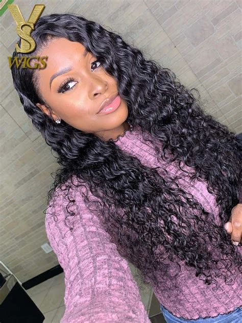 yswigs undetectable dream hd lace  brazilian virgin human hair wigs lace front wig deep wave