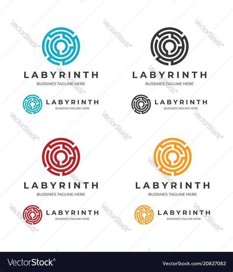 Labyrinth Logo Template Royalty Free Vector Image