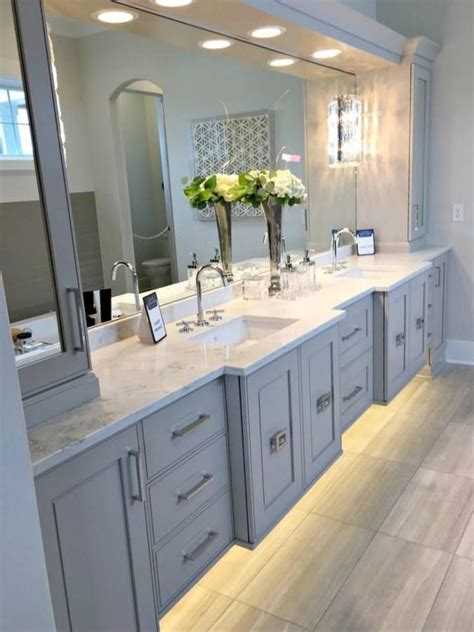 You can associate grey with both. Bathroom Ideas Grey Vanity in 2020 | Modern bathroom ...