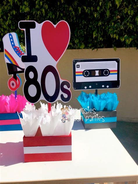 I Love The 80s Birthday Bash Party Centerpieces 80s Party Etsy 80s