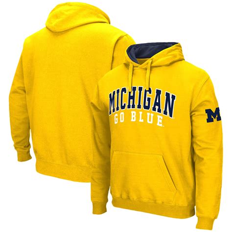 Mens Colosseum Maize Michigan Wolverines Double Arch Pullover Hoodie