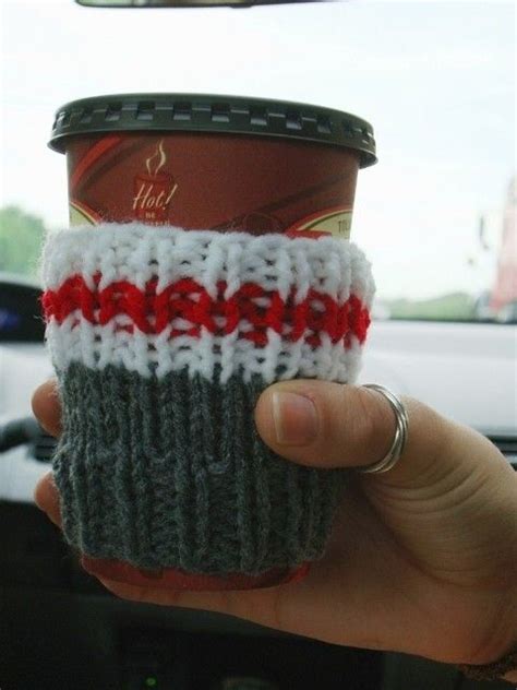 Work Sock Coffee Cozy Handknit Cup Cosy Take Out Sleeve Etsy Coffee