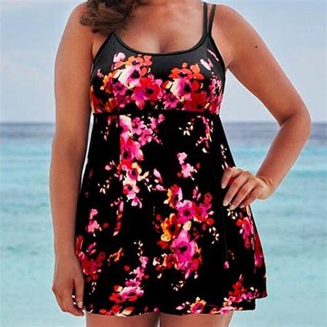 Plus 5xl Womens Sexy Print Floral Bathing Beachwear Two Piece Suit