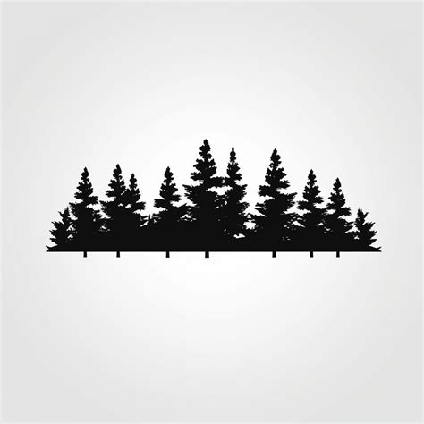 Treeline Svg Instant Download 8 Skyline Silhouettes Of A Line Of Pine