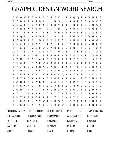 Graphic Design Word Search Wordmint