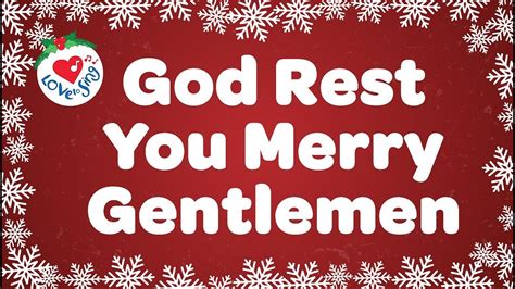 God Rest You Merry Gentlemen With Lyrics Christmas Carol Song Youtube