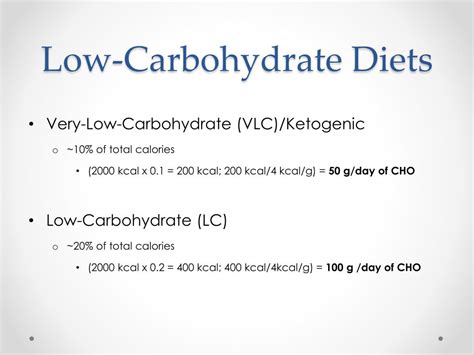 Ppt Low Carbohydrate Diets Powerpoint Presentation Free Download