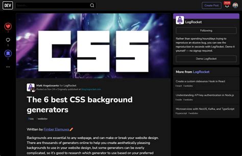 The 6 Best Css Background Generators Dev Community Mobirise Forums