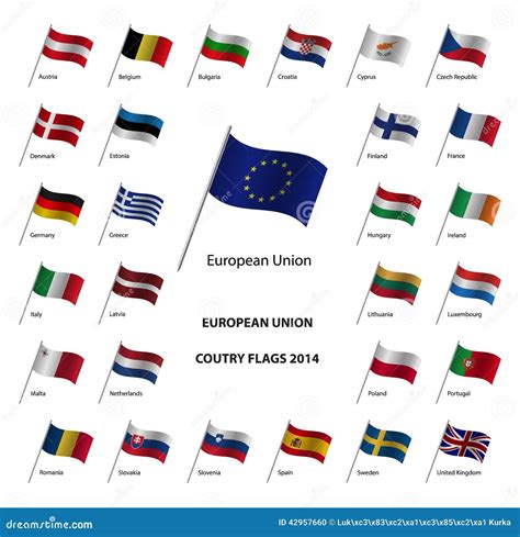 European Union Country Flags 2014 Stock Vector Illustration Of
