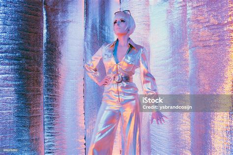 Space Woman Wearing Jump Suit And Sunglasses Stock Photo Download