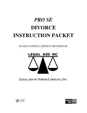 In person—you must use the process service offered by your county sheriff to serve your divorce papers on your spouse. Fillable Online ww2 legalaidnc Nc pro se divorce packet fillable form Fax Email Print - pdfFiller