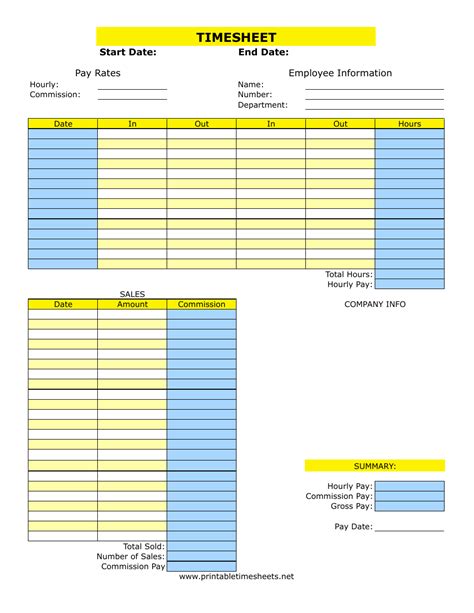 Timesheet Template Download Printable Pdf Templateroller