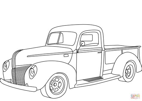 1940 Ford Pickup Coloring Page Free Printable Coloring Pages