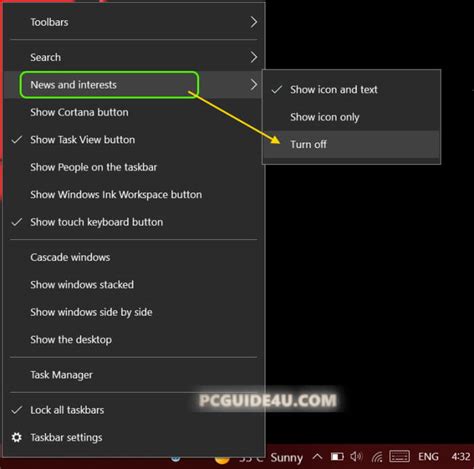 Enable Or Disable News And Interests Widget From Windows 10 Taskbar