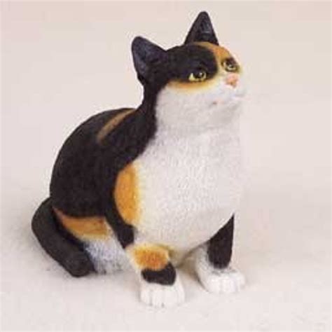 Calico Cat Pregnant Figurine Animal Decor