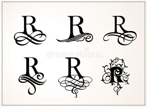 Vintage Set Capital Letter R For Monograms And Logos Beautiful