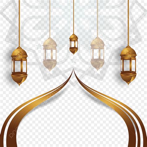 Kubah Masjid Mewah Dengan Lentera Emas Kubah Lentera Emas Png Dan