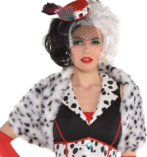 womens disney 101 dalmatians cruella de vil faux fur jacket halloween costume fashion specialty