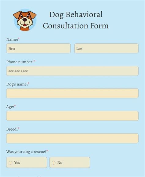 Dog Registration Form Template 123 Form Builder
